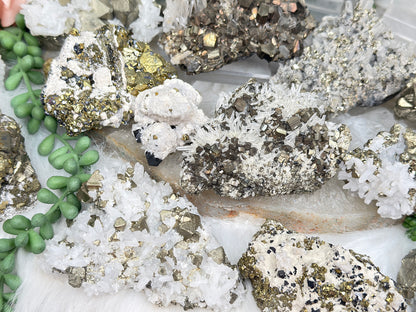 Peru Pyrite & Quartz Clusters