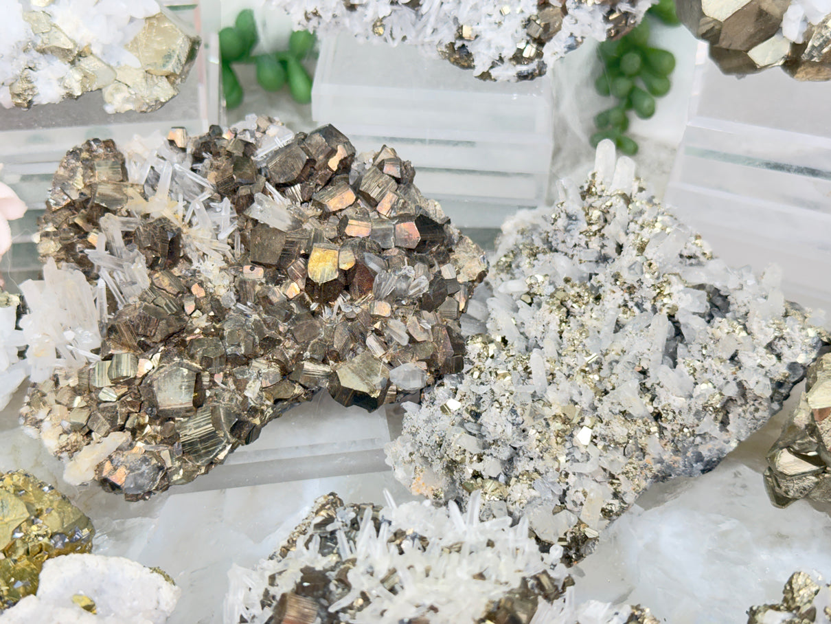 Peru Pyrite & Quartz Clusters