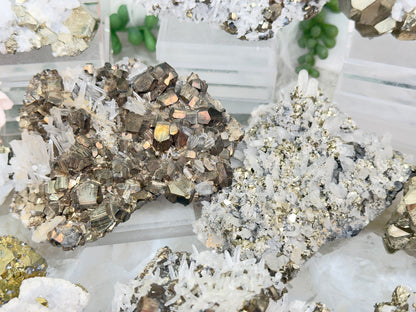 Peru Pyrite & Quartz Clusters