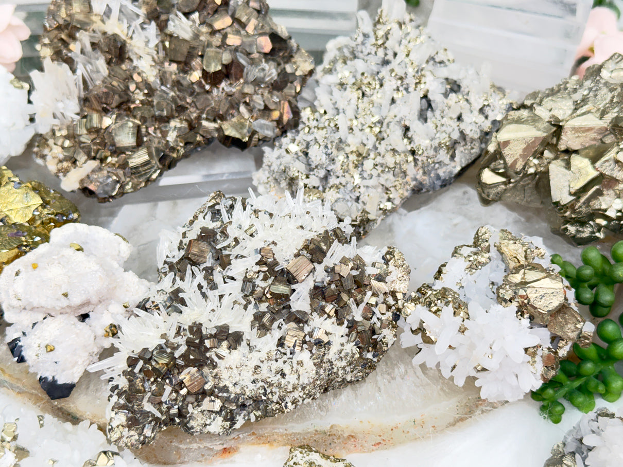 Peru Pyrite & Quartz Clusters