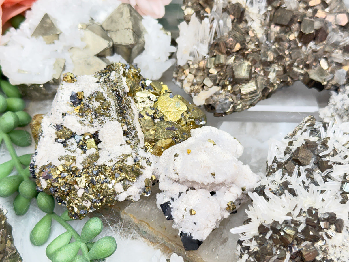 Peru Pyrite & Quartz Clusters