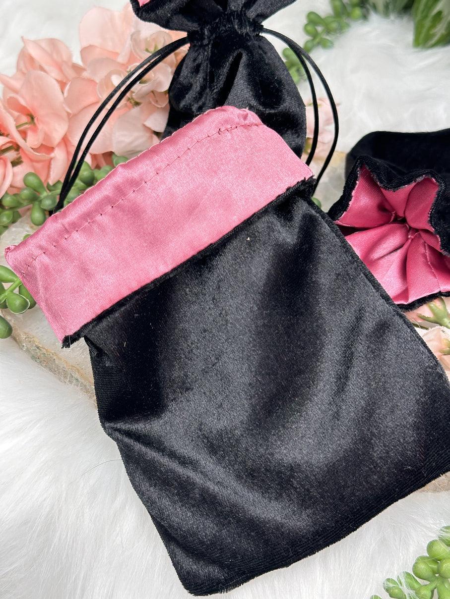 Pink Black Drawstring Bag – Contempo Crystals