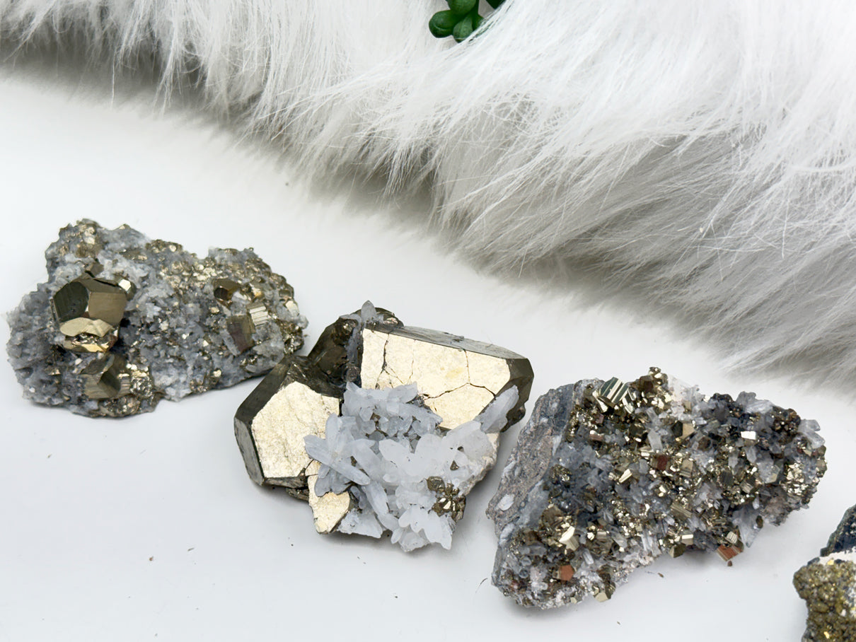 Peru Pyrite & Quartz Clusters
