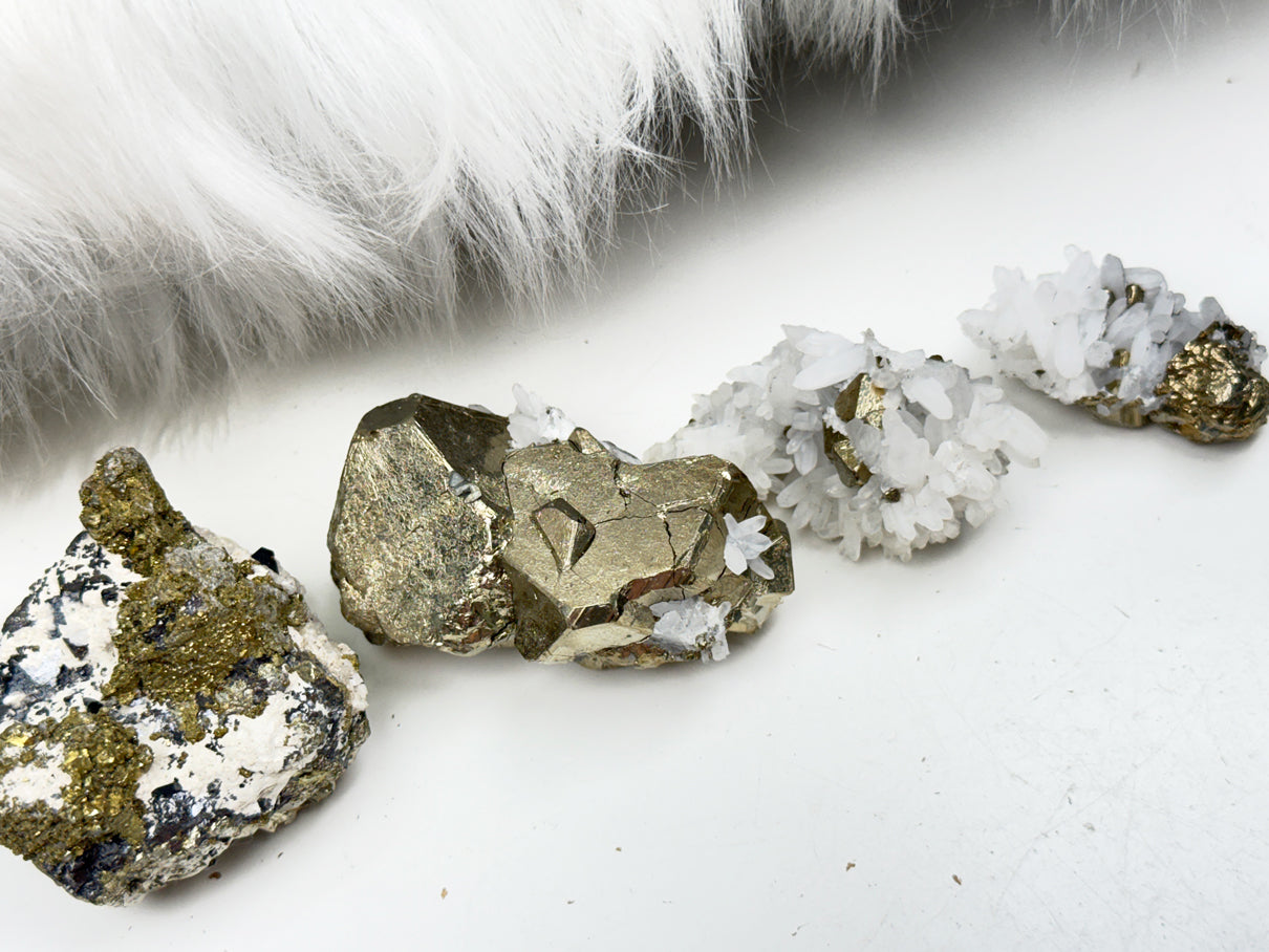 Peru Pyrite & Quartz Clusters
