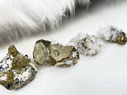 Peru Pyrite & Quartz Clusters