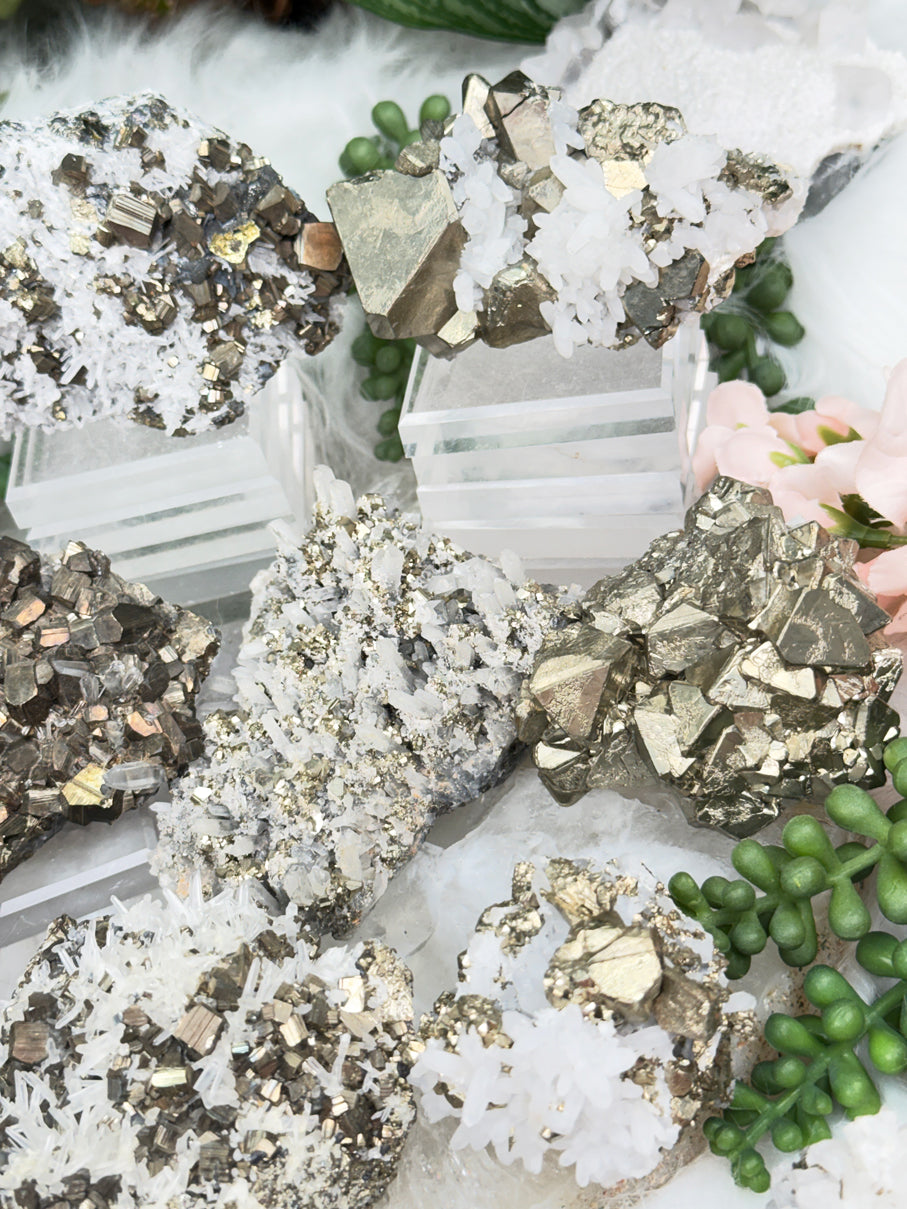 Peru Pyrite & Quartz Clusters