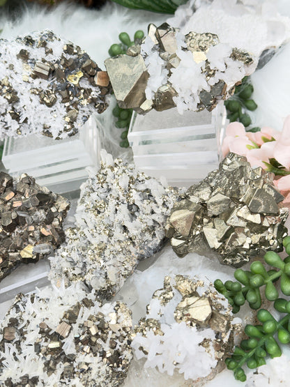 Peru Pyrite & Quartz Clusters