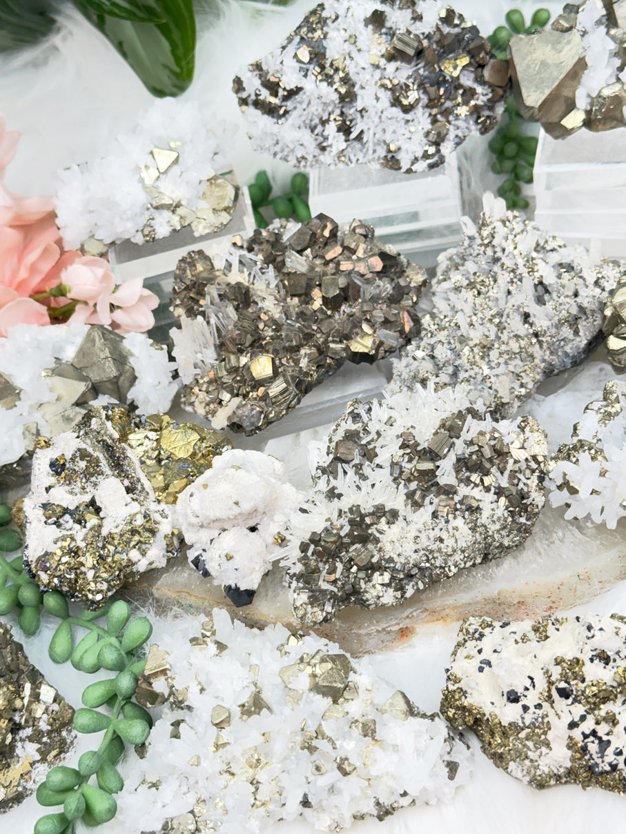 Peru Pyrite & Quartz Clusters