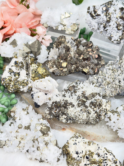 Peru Pyrite & Quartz Clusters