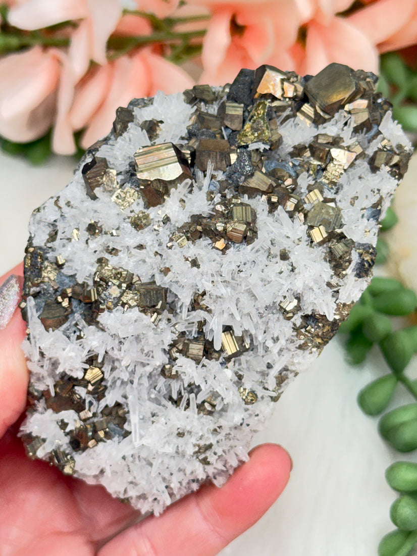 Peru Pyrite & Quartz Clusters