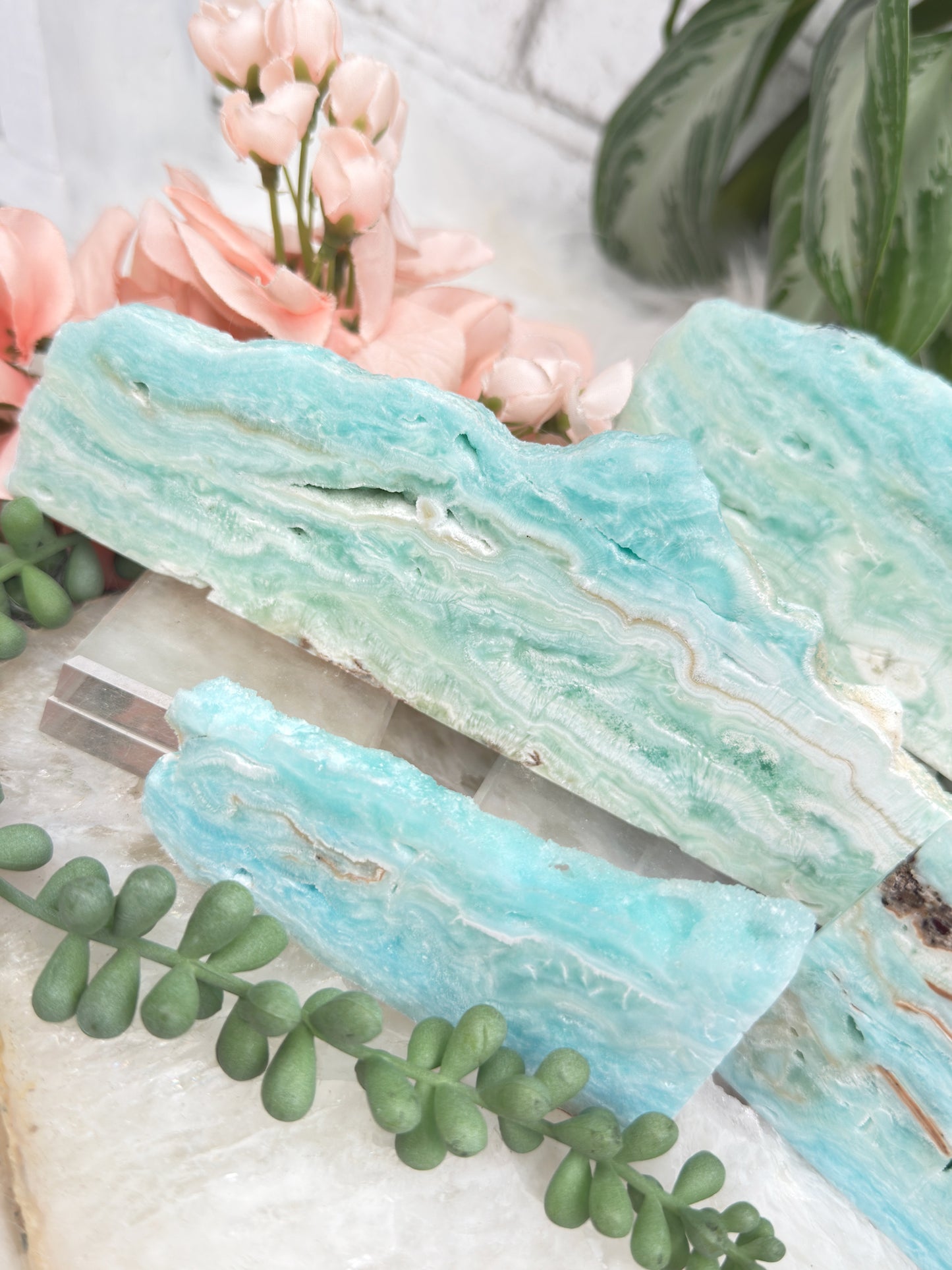 Blue Aragonite Slices