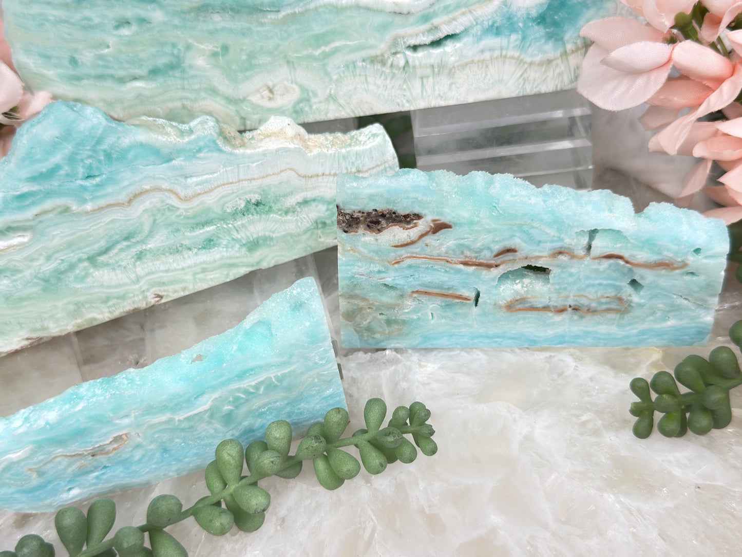 Blue Aragonite Slices