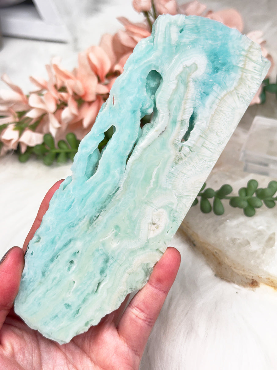 Blue Aragonite Slices