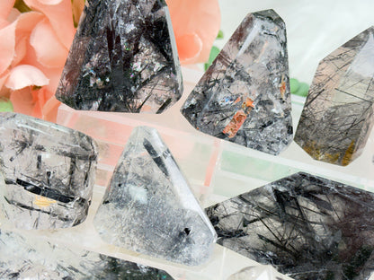 Black Tourmaline Quartz Pieces