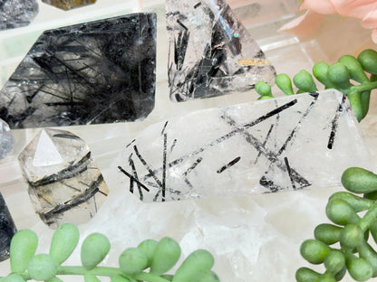 Black Tourmaline Quartz Pieces