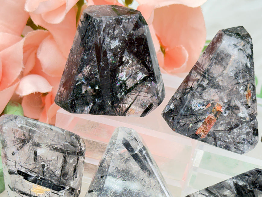 Black Tourmaline Quartz Pieces