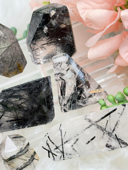 Black Tourmaline Quartz Pieces