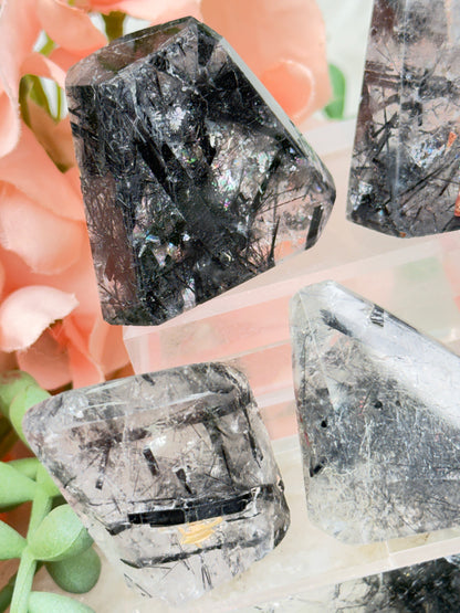 Black Tourmaline Quartz Pieces