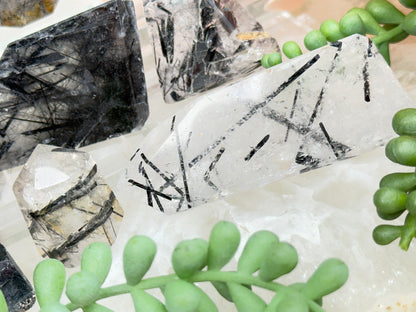 Black Tourmaline Quartz Pieces