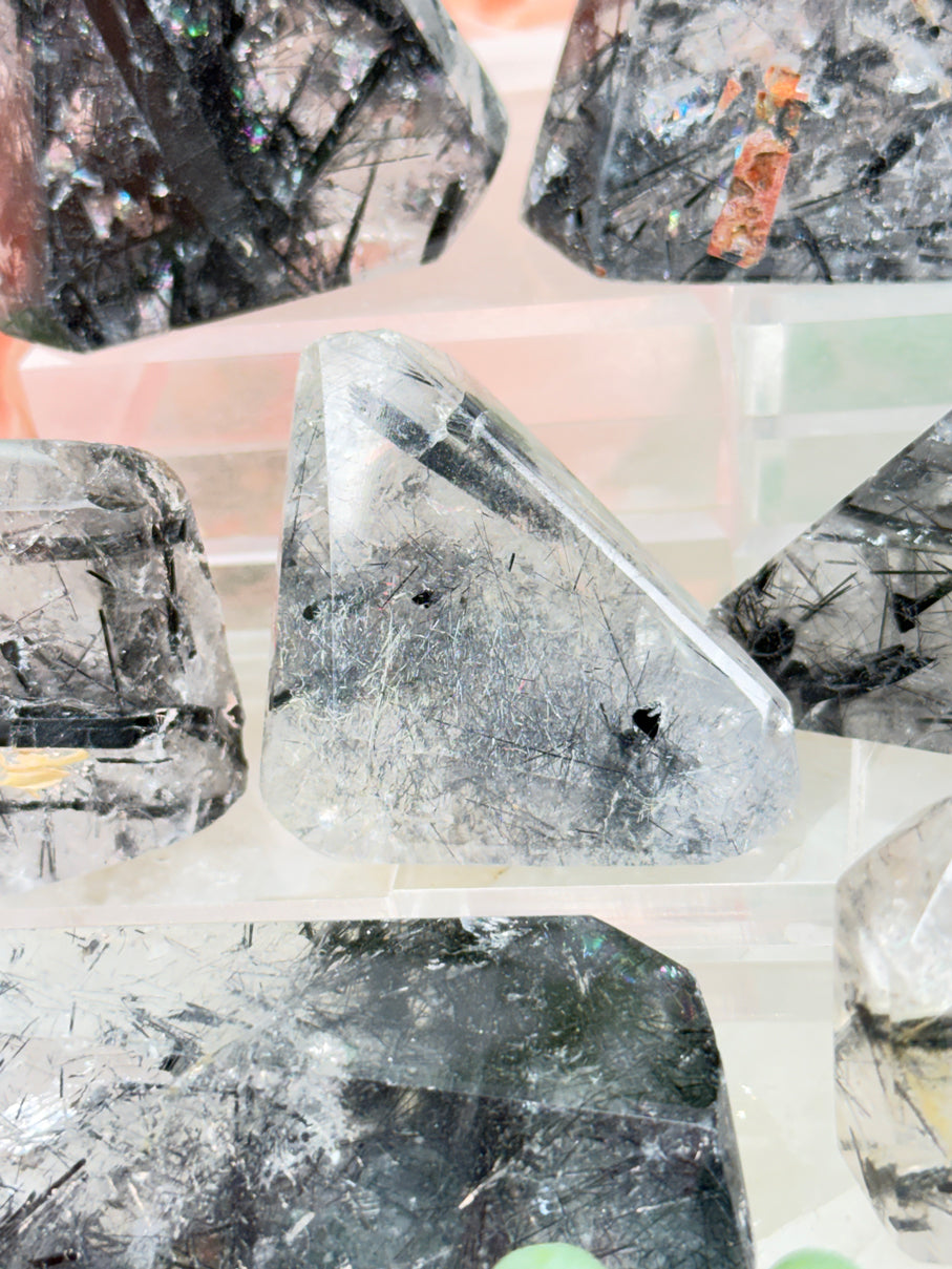 Black Tourmaline Quartz Pieces