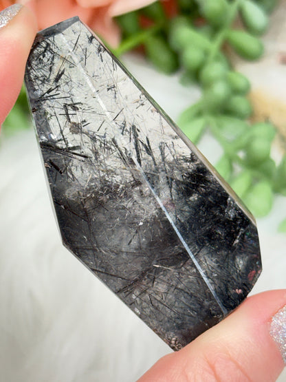 Black Tourmaline Quartz Pieces