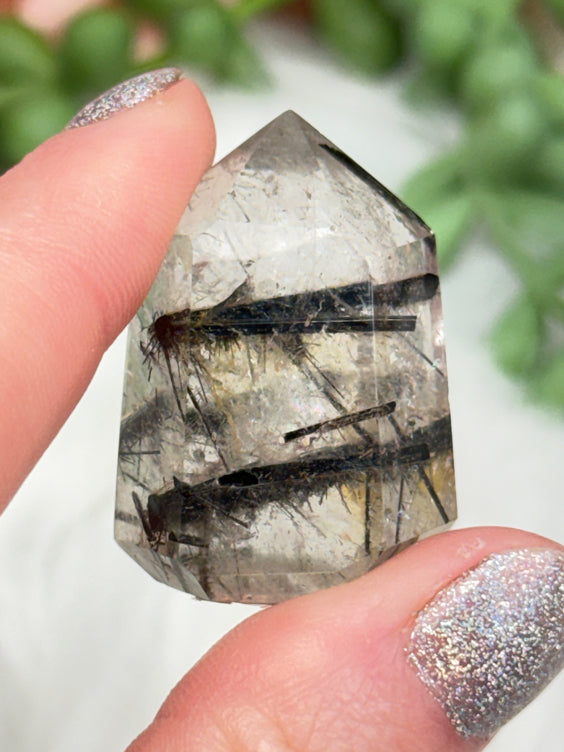 Black Tourmaline Quartz Pieces