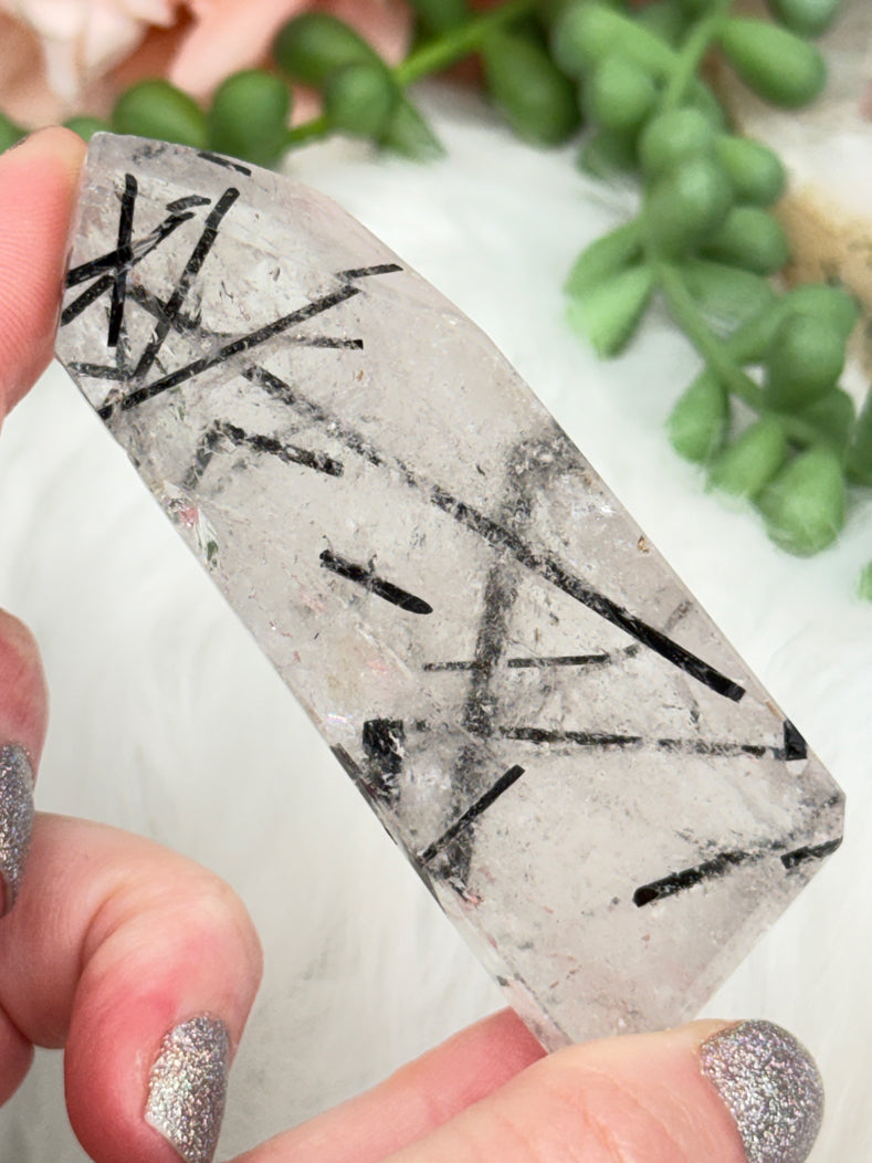 Black Tourmaline Quartz Pieces