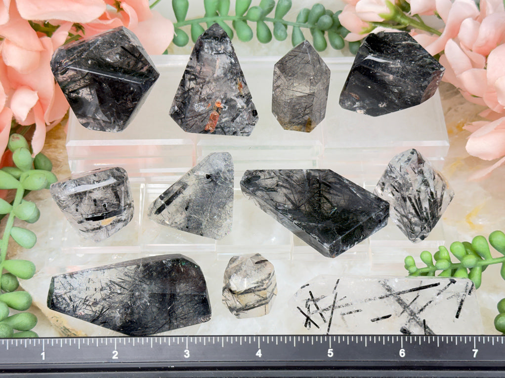 Black Tourmaline Quartz Pieces