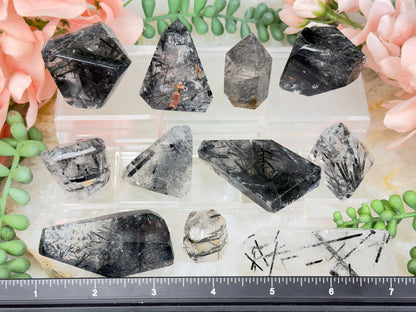 Black Tourmaline Quartz Pieces