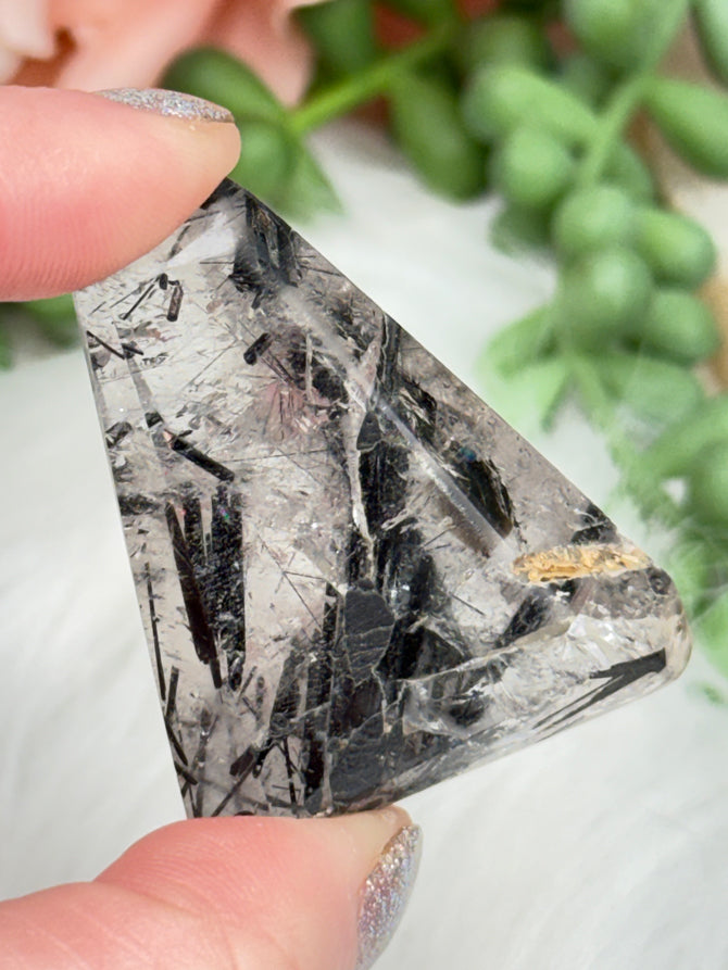 Black Tourmaline Quartz Pieces