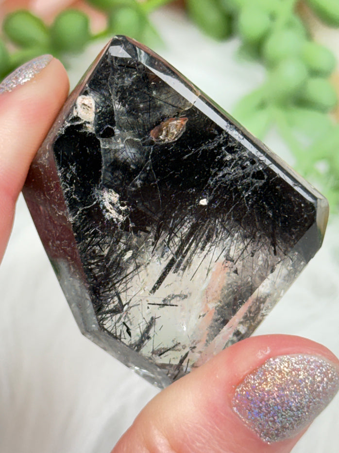 Black Tourmaline Quartz Pieces