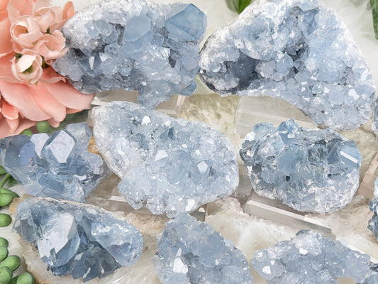 Blue Celestite Crystals