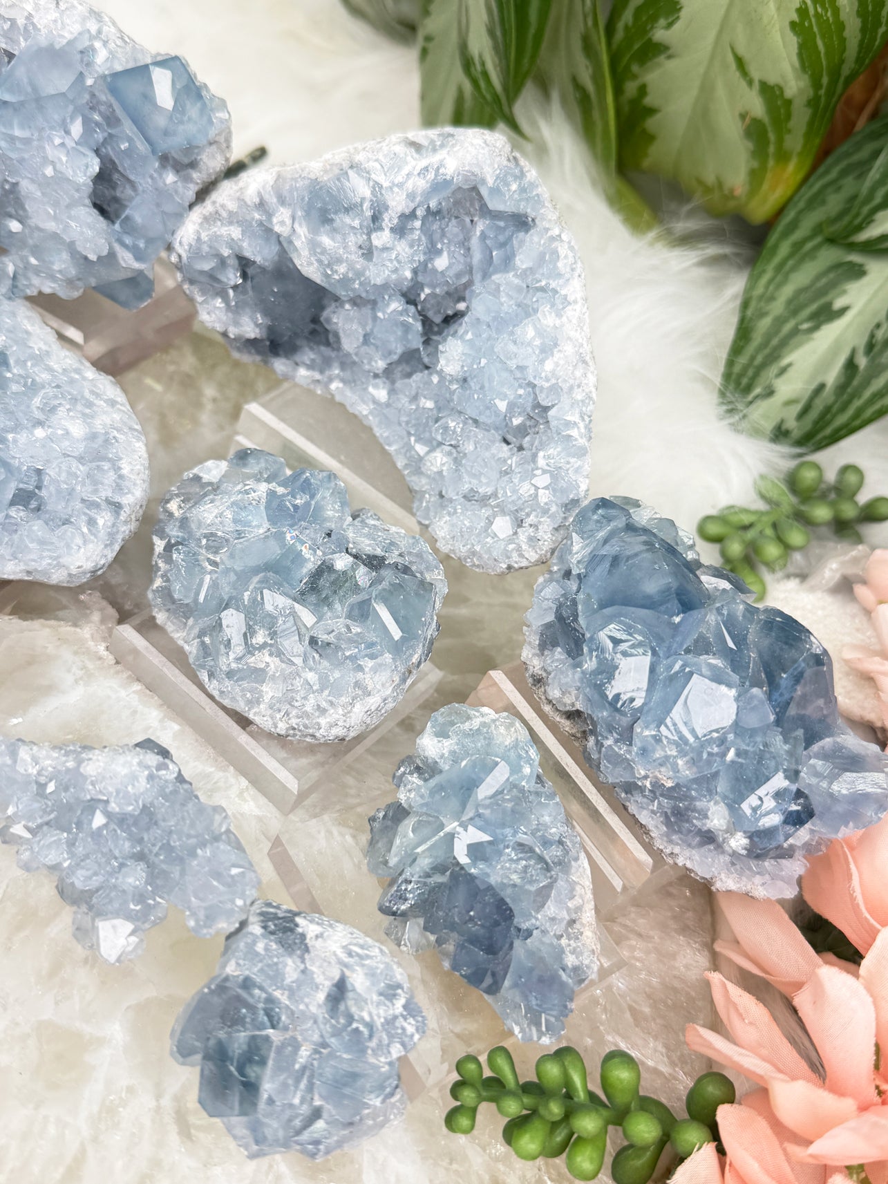 Blue Celestite Crystals