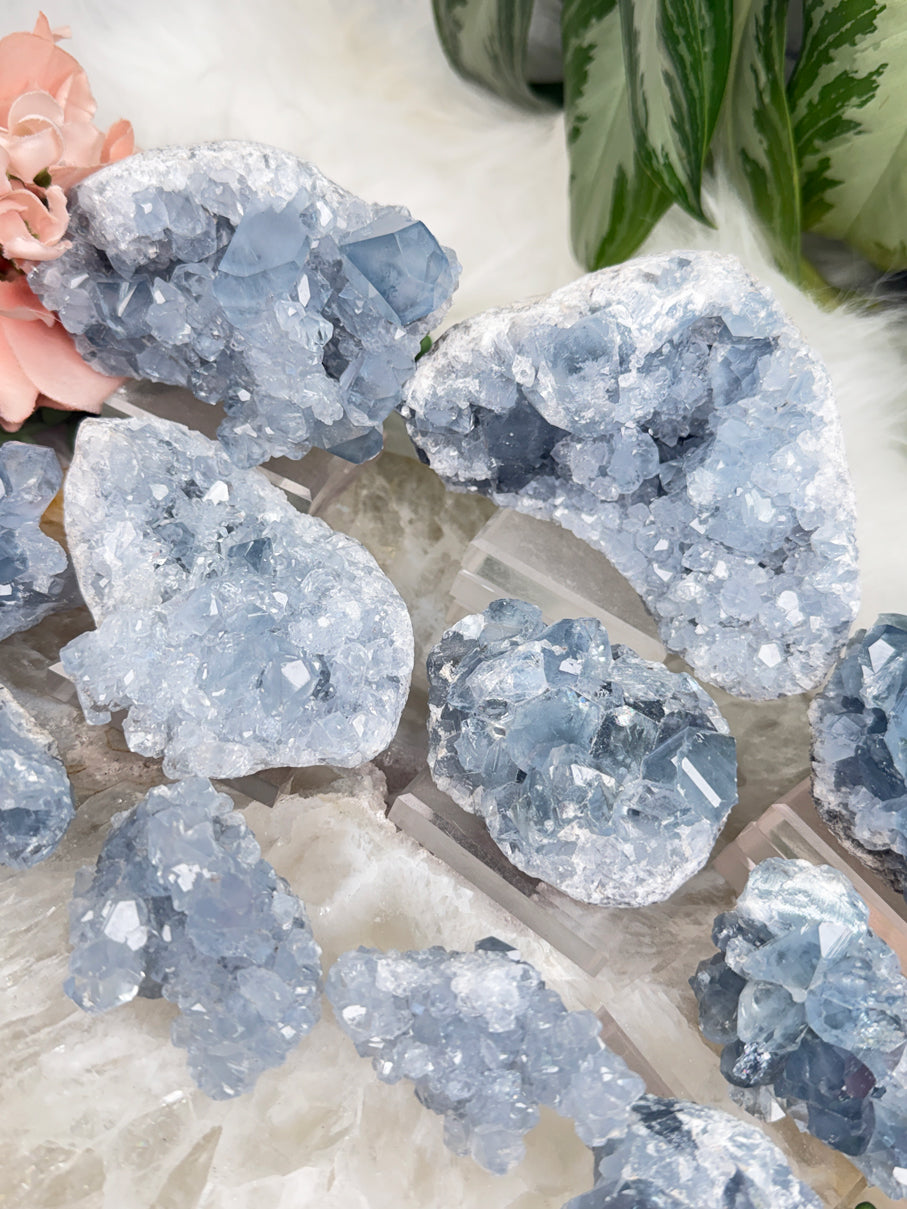Blue Celestite Crystals