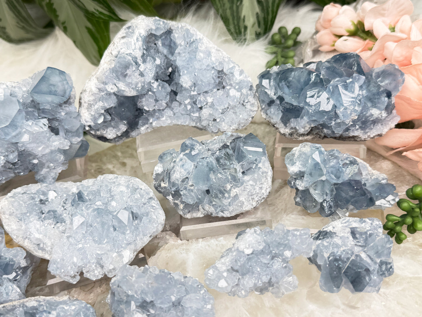 Blue Celestite Crystals