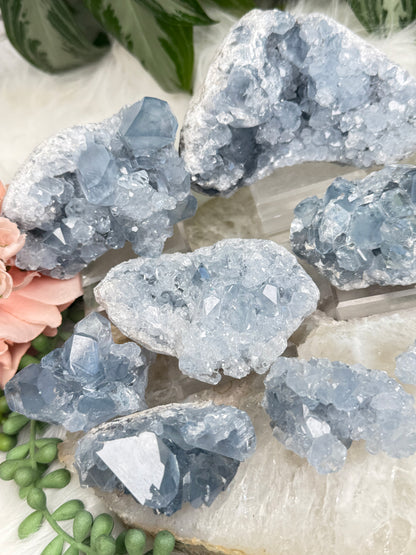 Blue Celestite Crystals