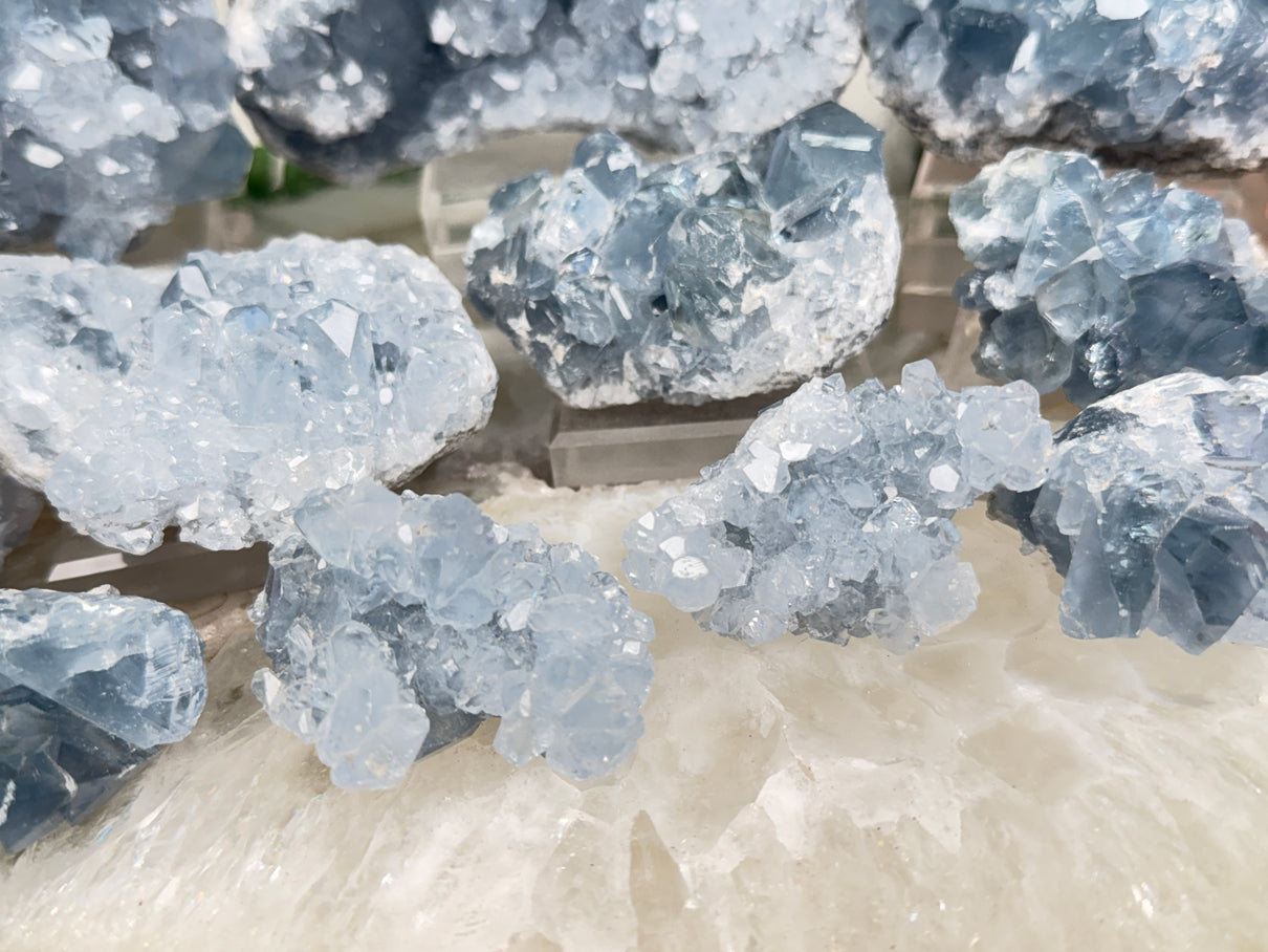Blue Celestite Crystals
