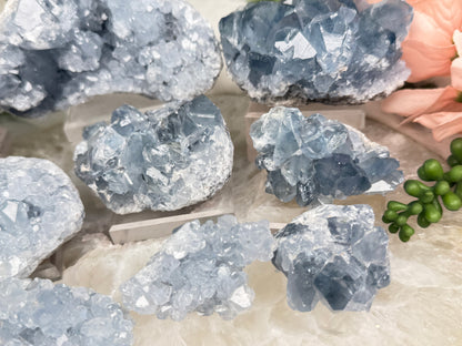 Blue Celestite Crystals