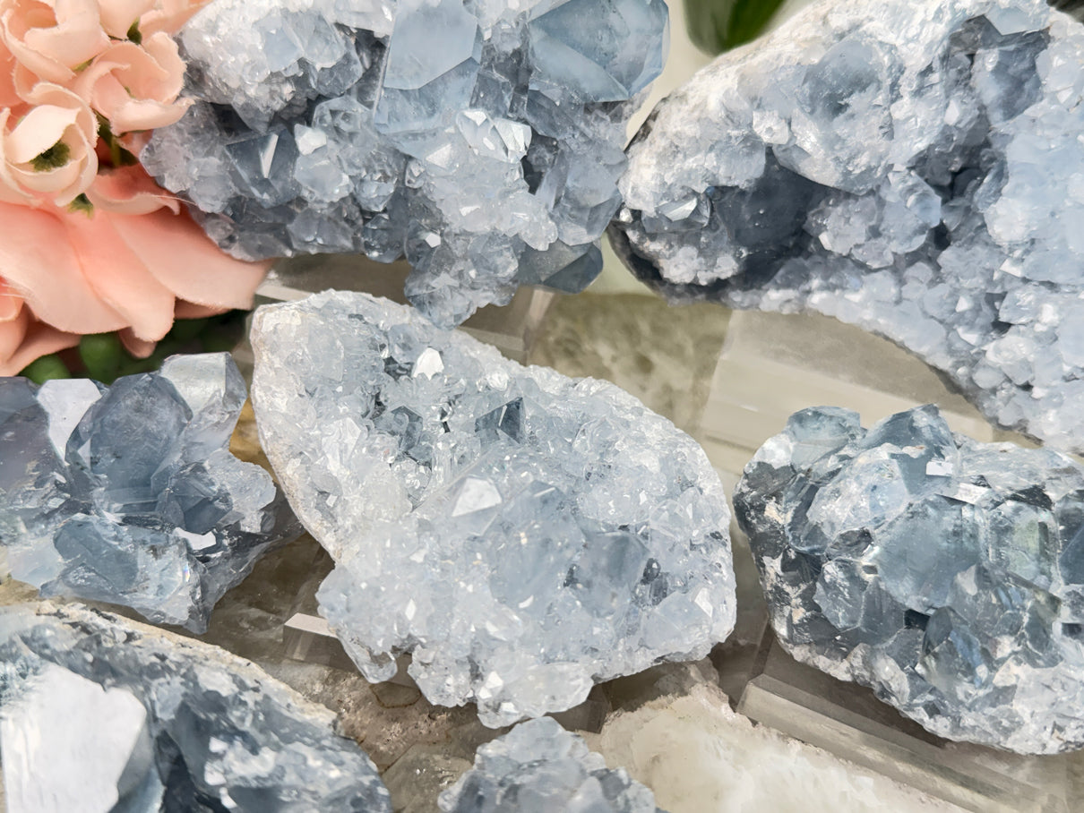 Blue Celestite Crystals