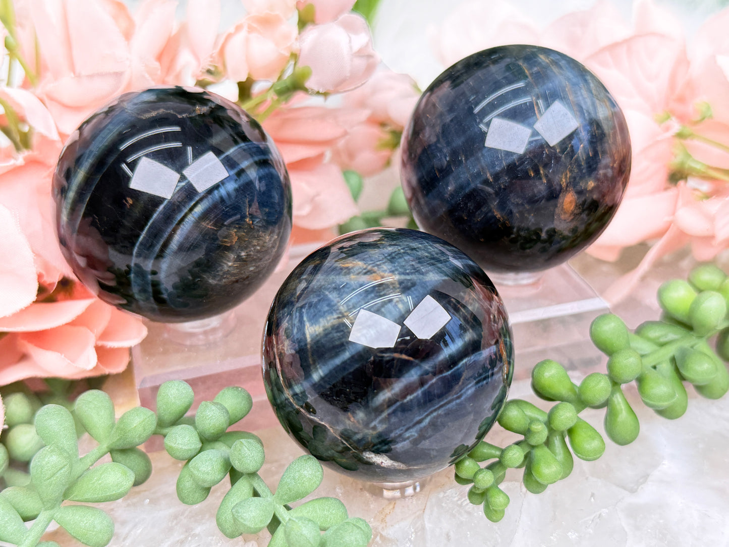 Blue Tiger Eye Spheres