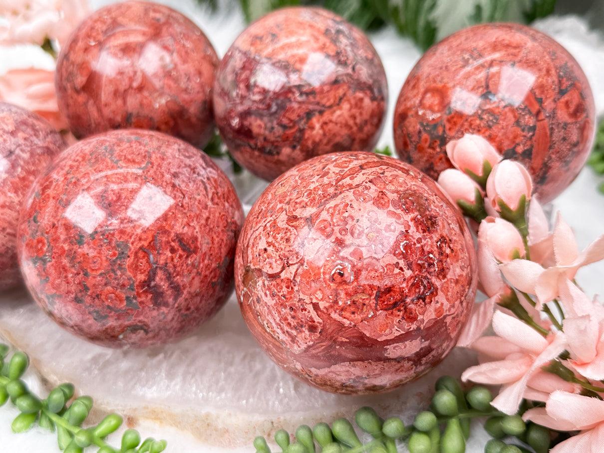 Red Fire Calcite Spheres