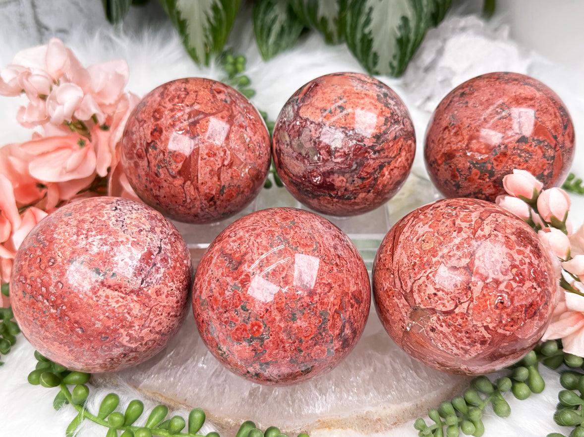Red Fire Calcite Spheres
