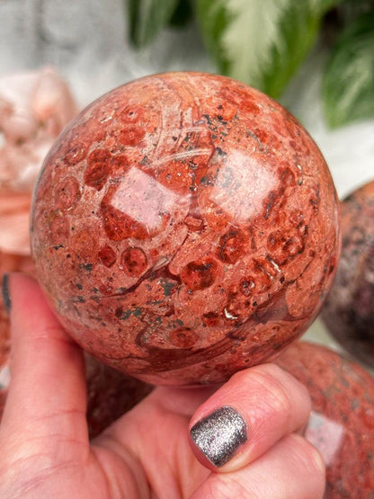 Red Fire Calcite Spheres