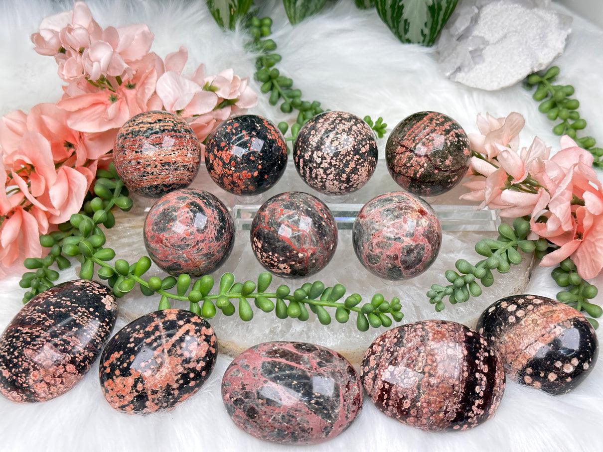 fire-calcite-palm-stones-and-spheres