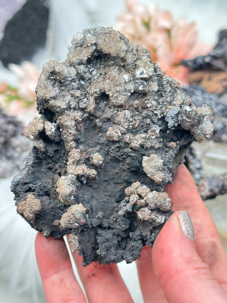 Red & Black Calcite Crystals