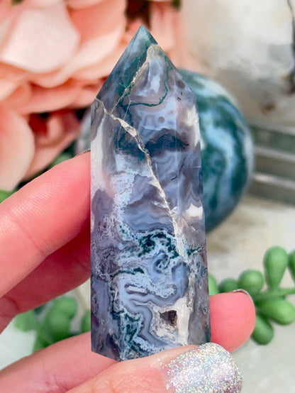 Moss Agate Spheres, Points & More