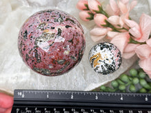 Load image into Gallery: Contempo Crystals - small-green-pink-ocean-jasper-sphere - Image 19