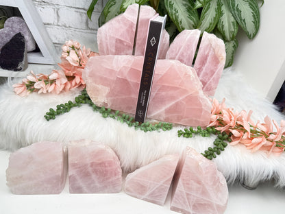 Rose Quartz Bookends