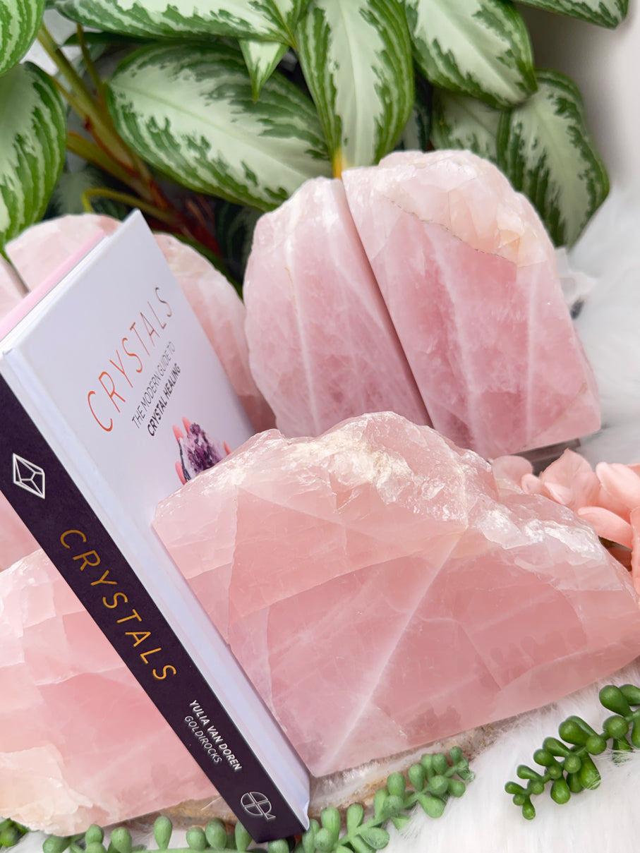 Rose Quartz Bookends