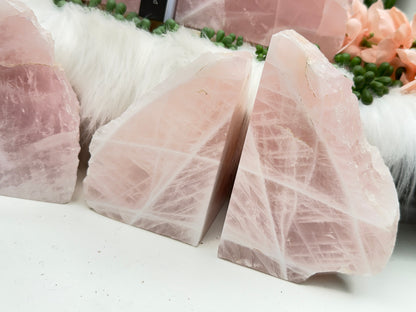 Rose Quartz Bookends